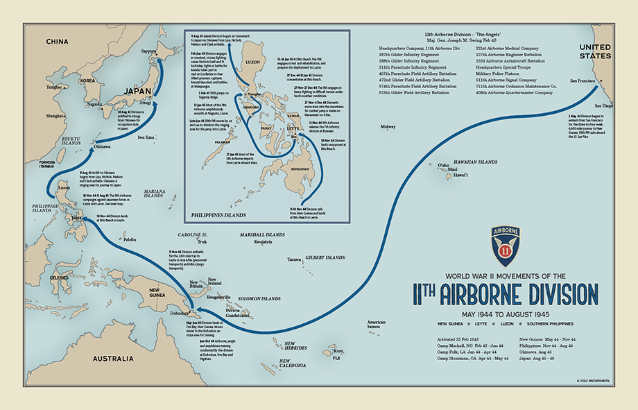 11th Airborne Division Campaign Map