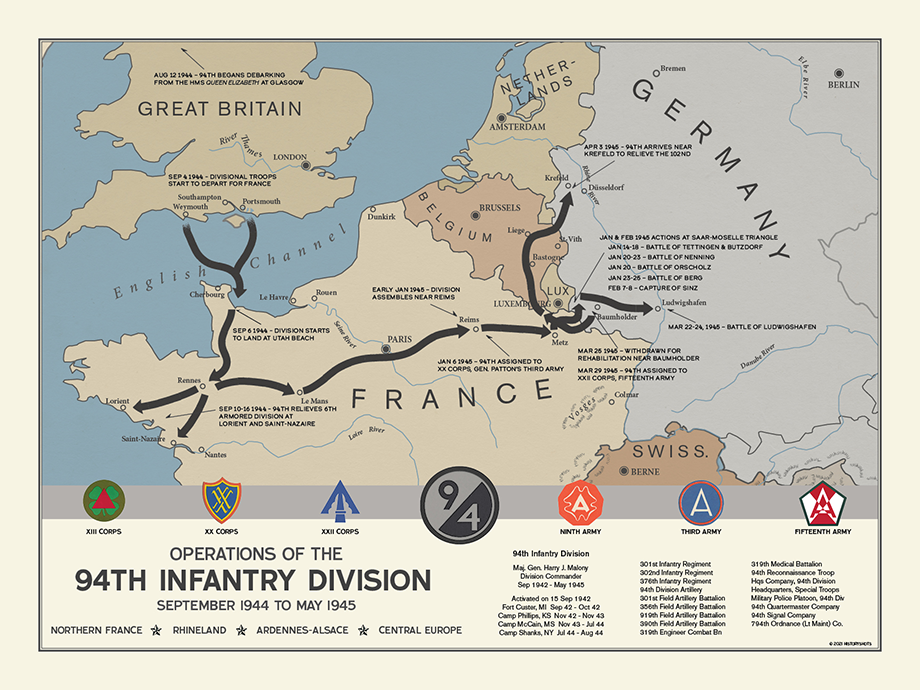 94th Infantry Division Campaign Map