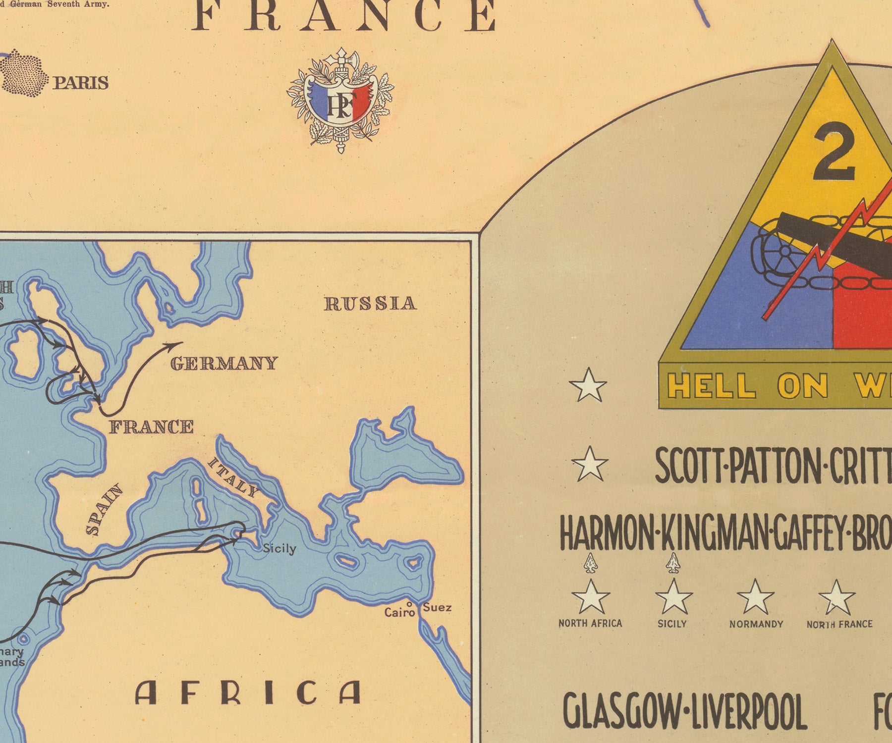 2nd Armored Division Campaign Map 1945 Version