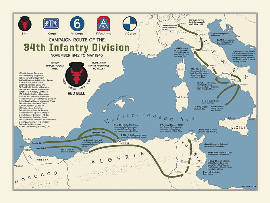 34th Infantry Division Campaign Map