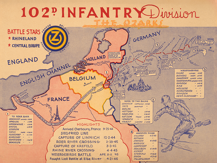 102nd Infantry Division Campaign Map – HistoryShots InfoArt