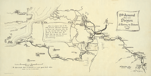 13th Armored Division Campaign Map – HistoryShots InfoArt