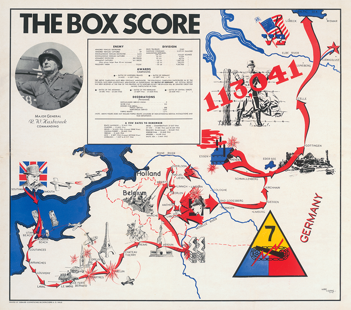 7th Armored Division Campaign Map – HistoryShots InfoArt