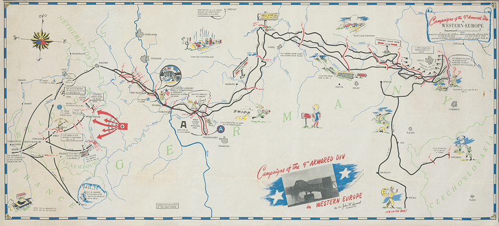 9th Armored Division Campaign Map – HistoryShots InfoArt